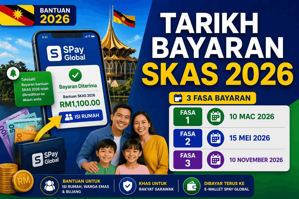 tarikh terkini bayaran skas fasa 2 dan 3 sarawak 2026