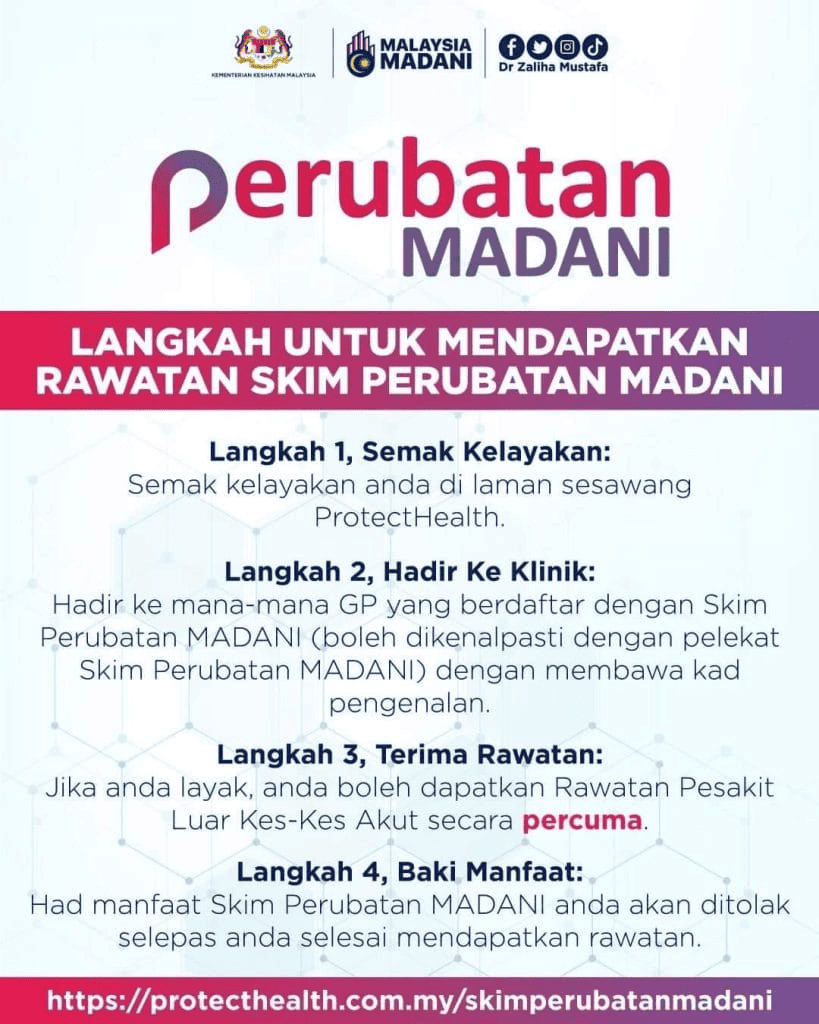 langkah untuk mendapatkan perubatan madani