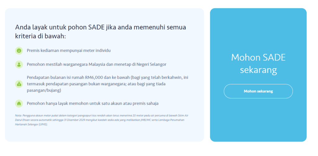 SADE 2026: Permohonan Skim Air Percuma Selangor Kini Dibuka