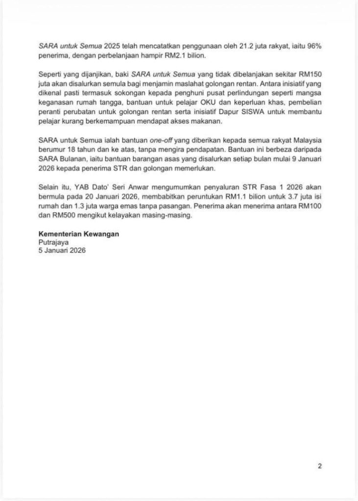 SEMAKAN SARA FASA 1 2026