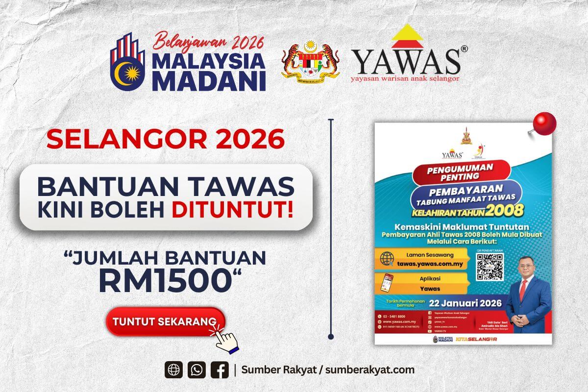 BANTUAN TAWAS SELANGOR 2026 KINI BOLEH DITUNTUT