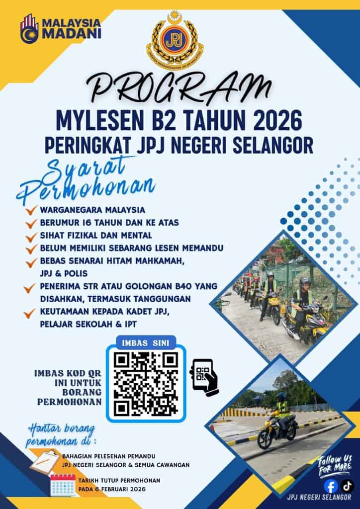 permohonan percuma mylesen b2 2026 selangor