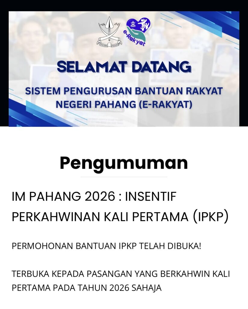 Berita Baik Pasangan Warga Pahang! Insentif Perkahwinan RM300