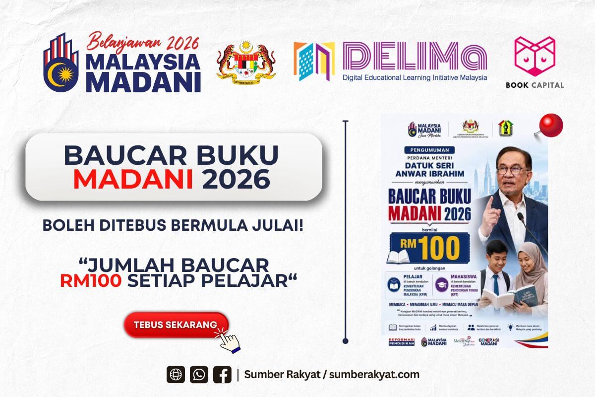 Pelajar Dapat RM100! Baucar Buku MADANI 2026